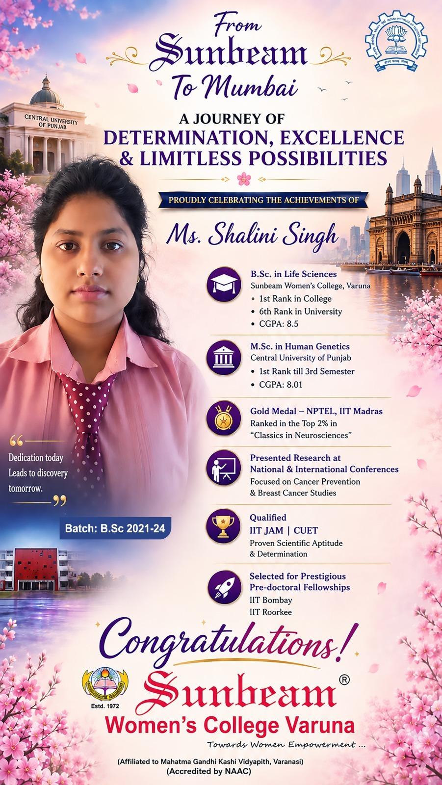 Ms. Shalini Singh — Academic excellence and higher education